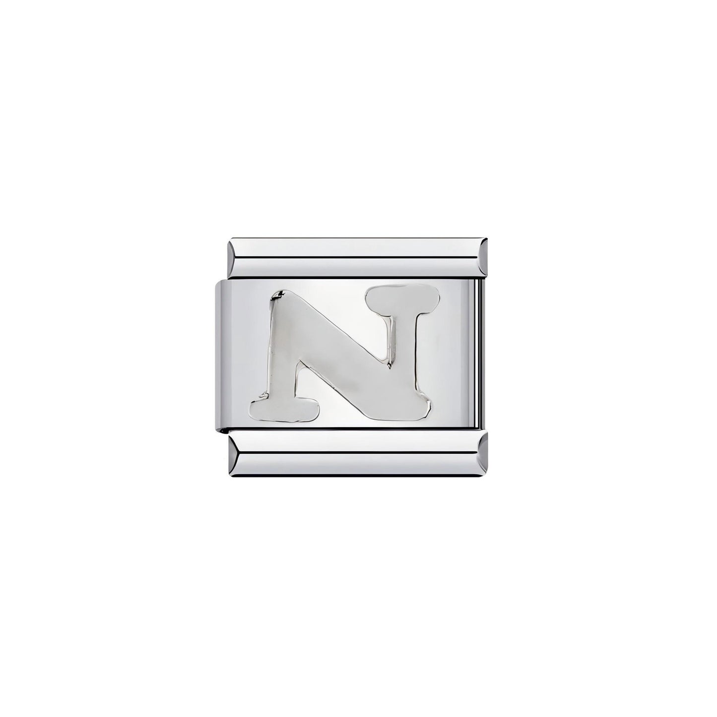 Personalized Stainless Steel Plated Letter Charm Bar Bracelet Unisex DIY Elastic Link Band