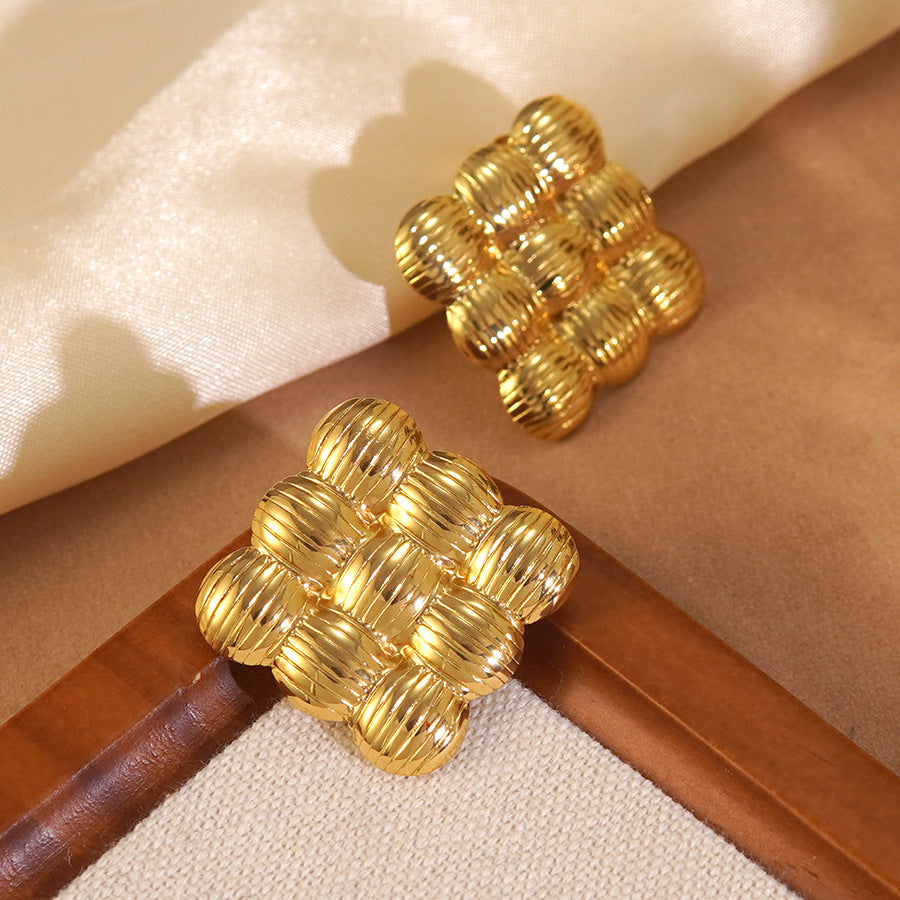 Vintage Geometric Plated Stainless Steel Earrings for Women