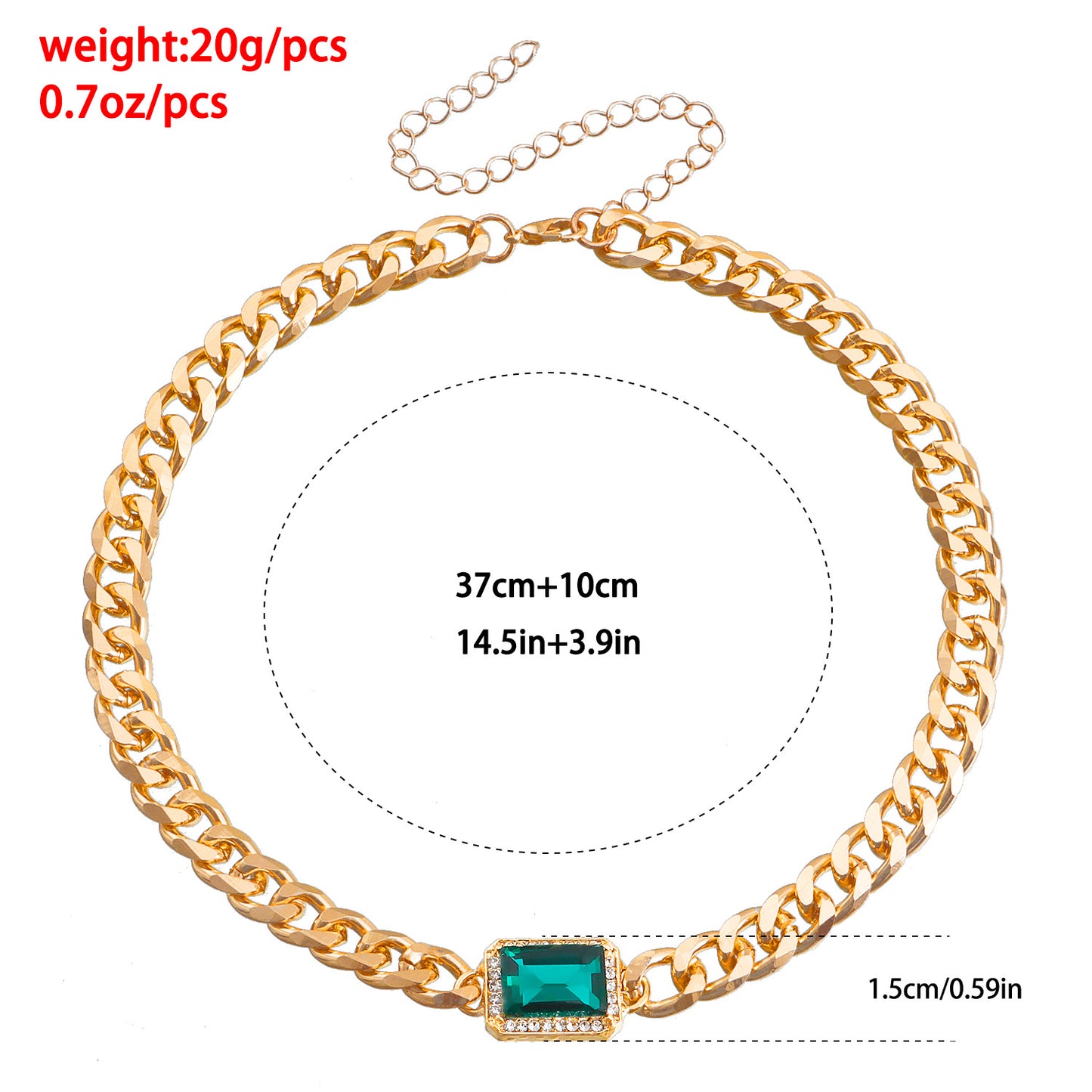Vintage Geometric Green Agate-Style Cubic Zirconia Necklace Set for Women Alloy Pendant with Plated Finish