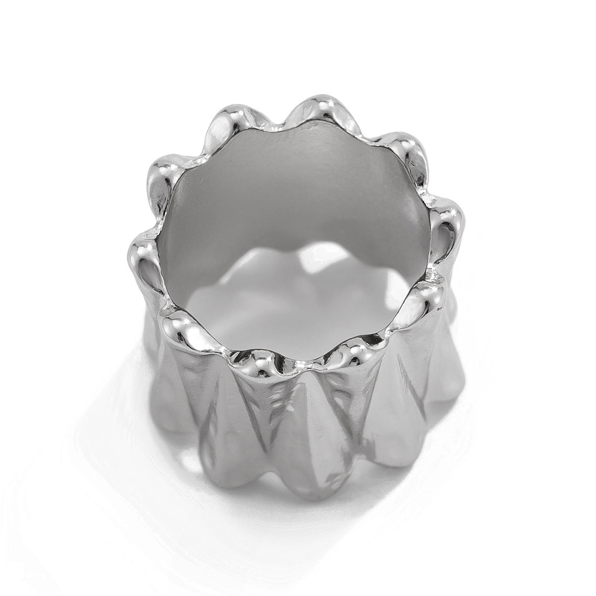 Hip-hop Geometric Teardrop Plated Alloy Ring for Women