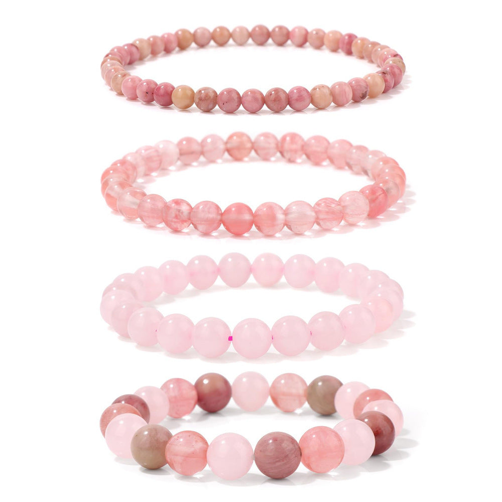Geometric Natural Stone Beaded Bracelet Set Unisex Handmade Jewelry