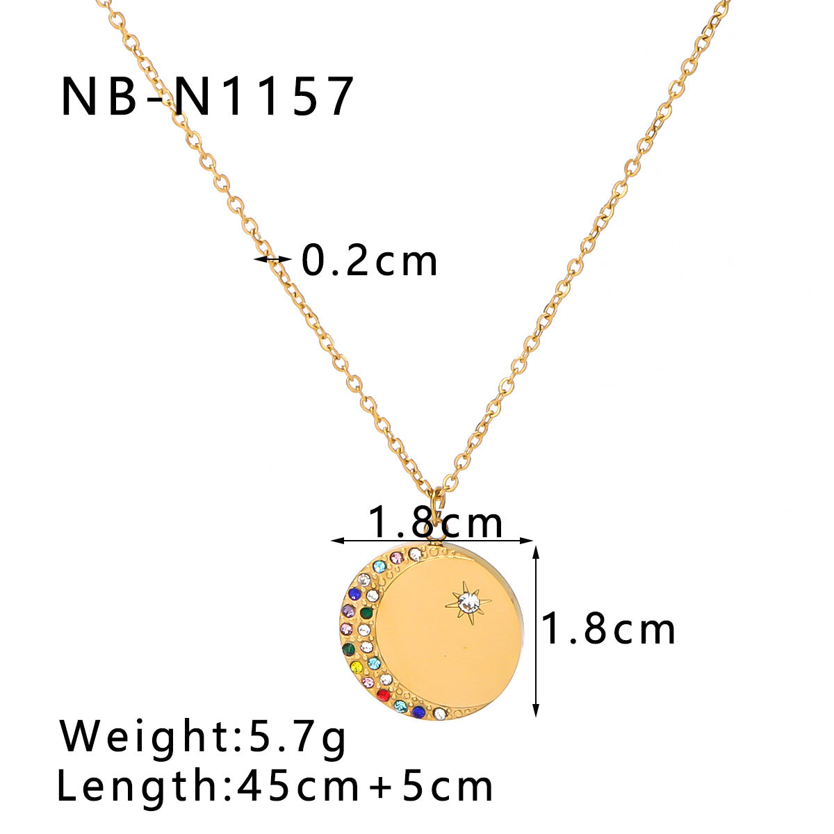Vintage Zodiac Pendant Necklace for Women Stainless Steel Base with 18K Gold Plating Geometric Shape Cubic Zirconia Inlay Figaro Chain
