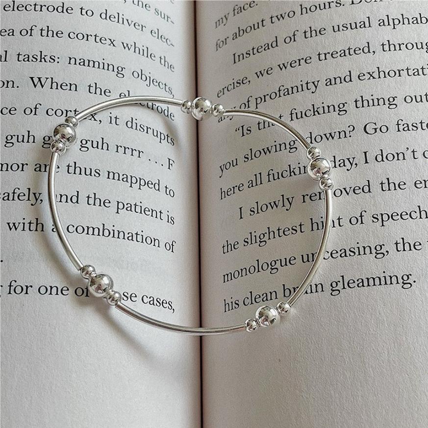 Bracciale Minimalista Geometrico Rotondo Fatto a Mano in Argento Sterling 925