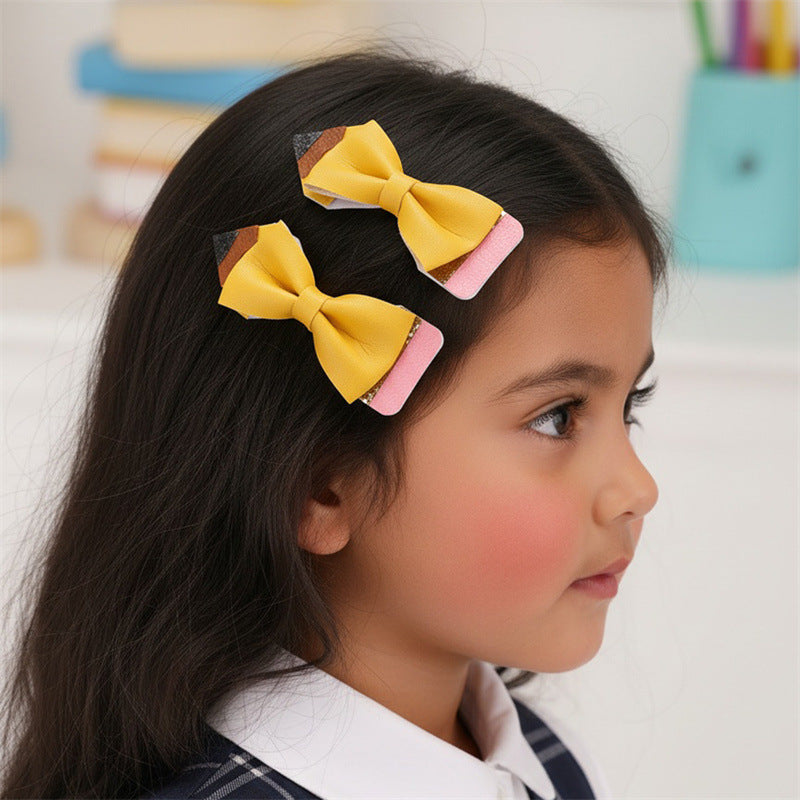 Fermaglio per Capelli a Fiocco Natural Style per Bambini Realizzato in Poliestere con Texture Arricciata e a Rete della Collezione Princess