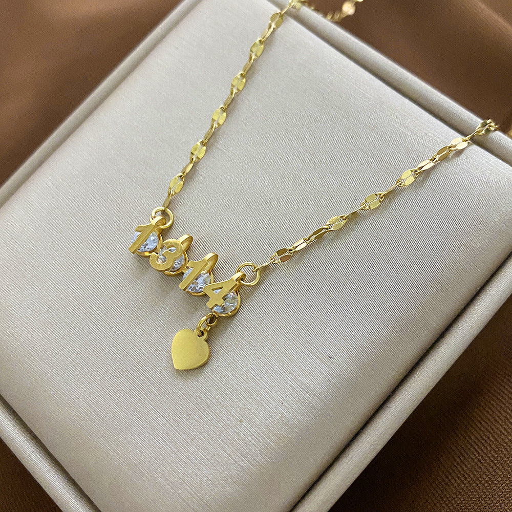 Collana da donna minimalista con pendente a forma di animale in acciaio al titanio, finitura placcata e delicata catena clavicolare