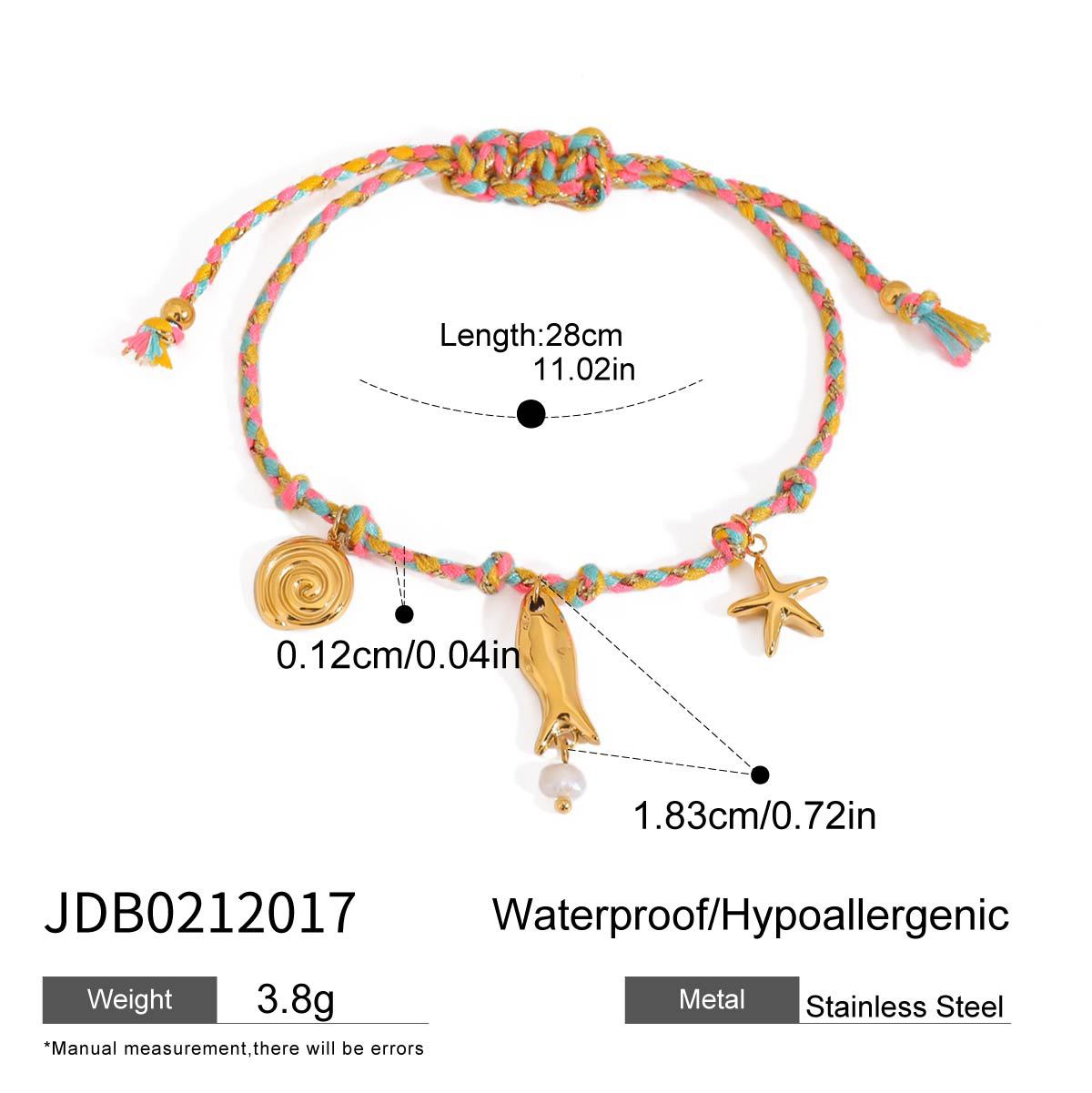Minimalist Luxury Geometric Stainless Steel Plated Charm Bar Bracelet with Crab Pendant for Women