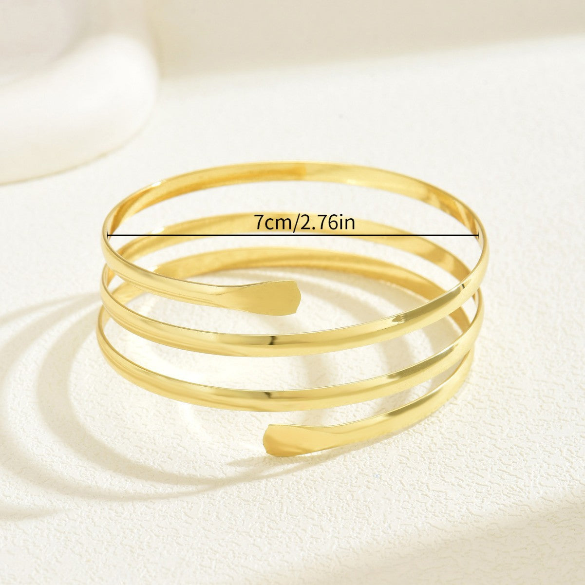 Pulsera geométrica de círculo envolvente estilo OL de moda minimalista para mujer, hecha de aleación de zinc, brazalete decorativo.