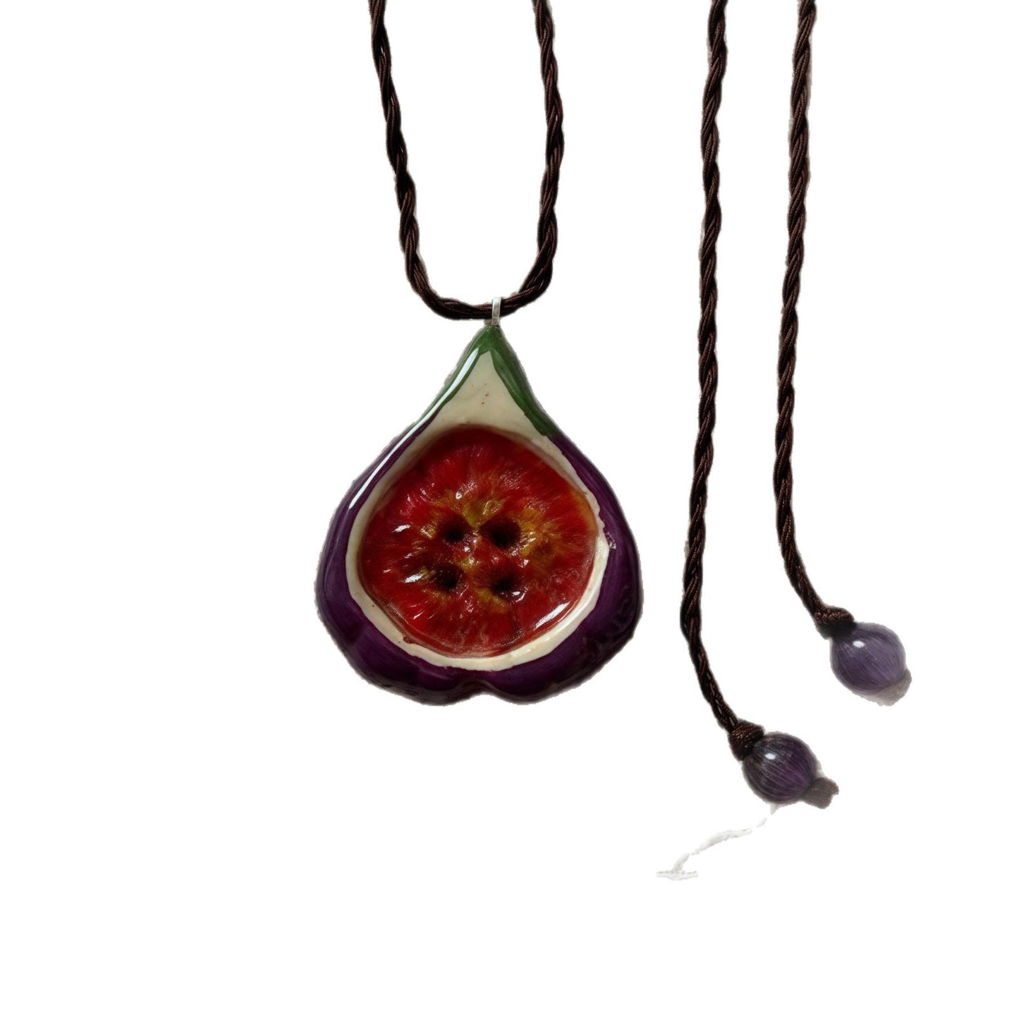 Geometric Drip Oil Plated Stainless Steel Pendant Food Fruit Series