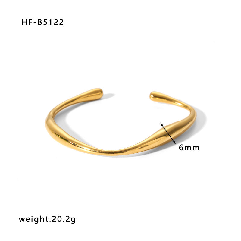 Fashionable 18K Gold Plated Stainless Steel Irregular Star Bracelet for Women