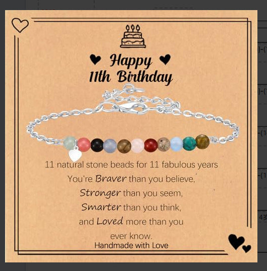 Sweet Geometric Natural Crystal Beaded Bracelet for Women