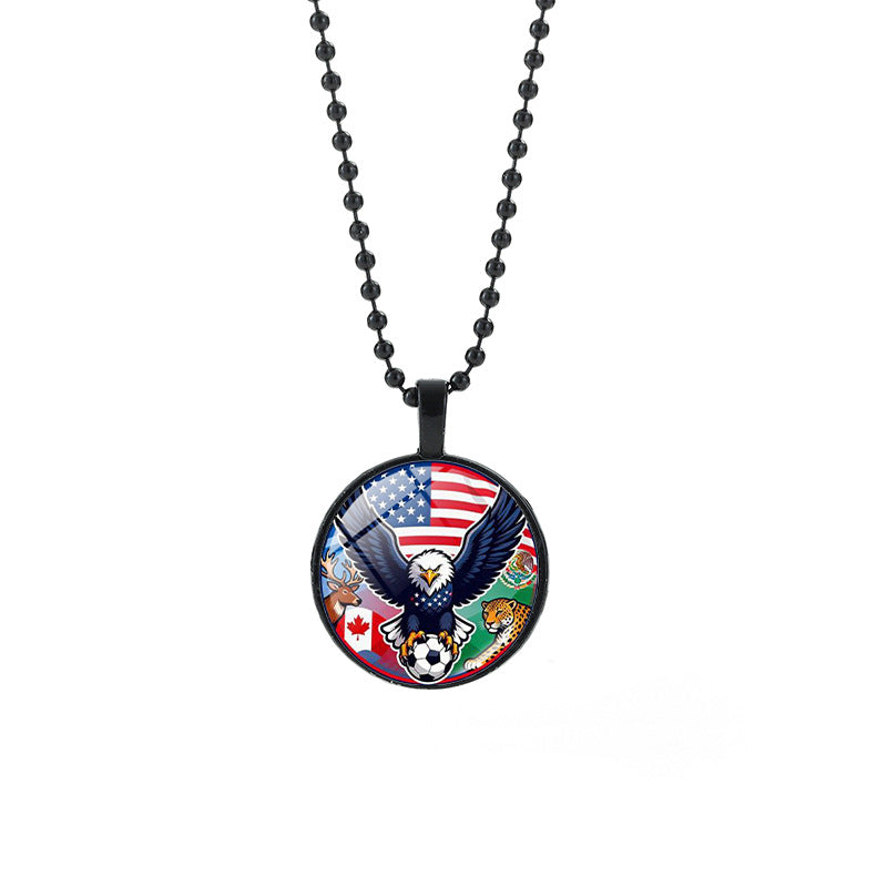 Collana girocollo con ciondolo tondo geometrico casuale in cristallo placcato in lega con catena a maglie forzate Unisex