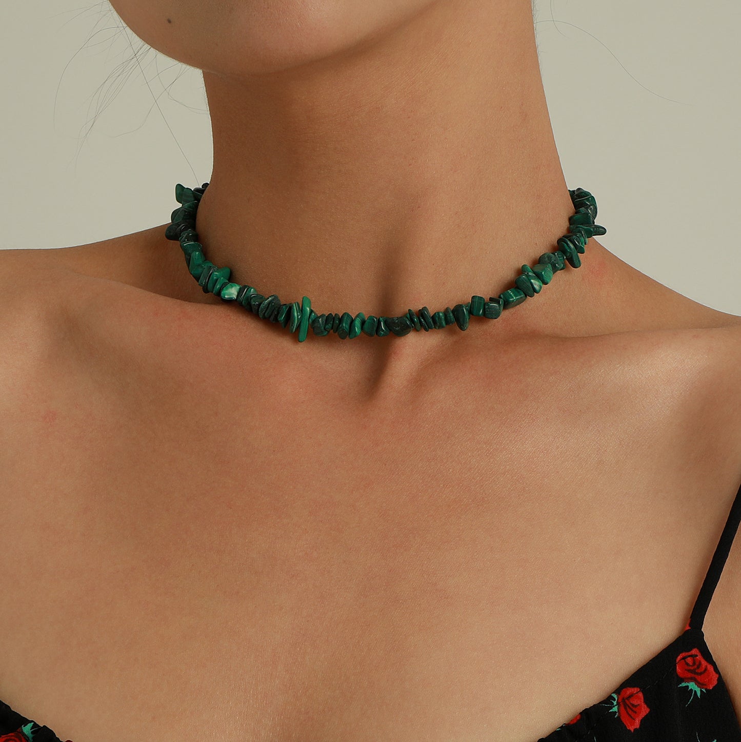 Collana Geometrica Minimalista Turchese da Donna con Cordino in Nylon