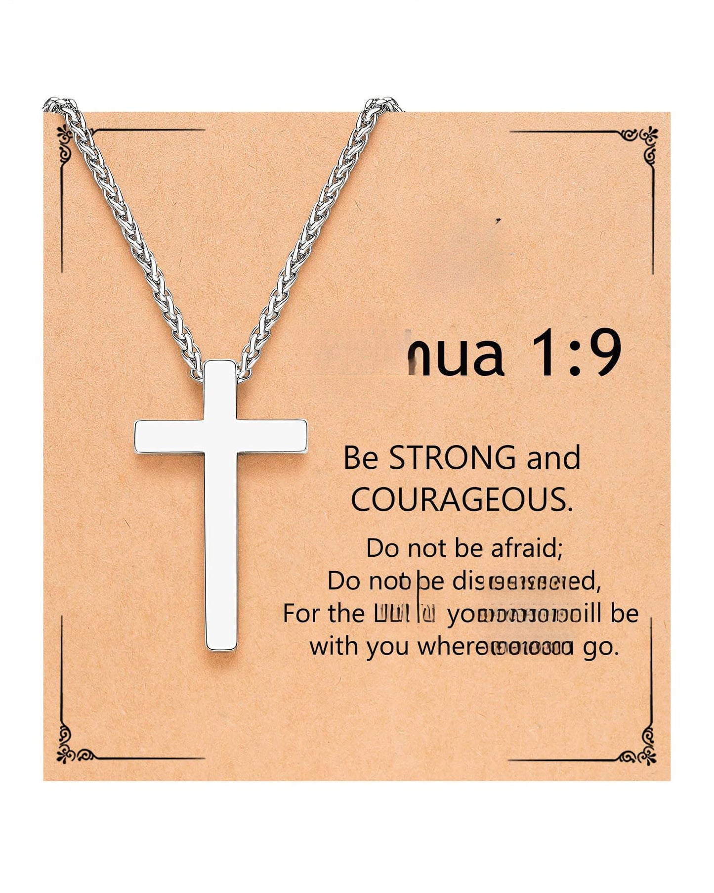 Streetwear Stainless Steel Plated Cross Pendant Necklace Snake Chain Unisex