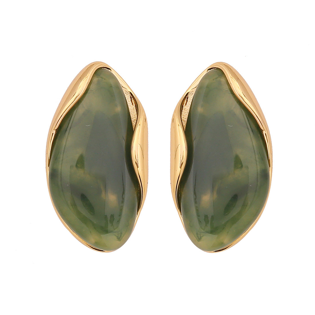 Retro Minimalist Geometric Stainless Steel Earrings with Electroplating for Women