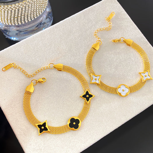 Geometric Titanium Steel Plated Bracelet