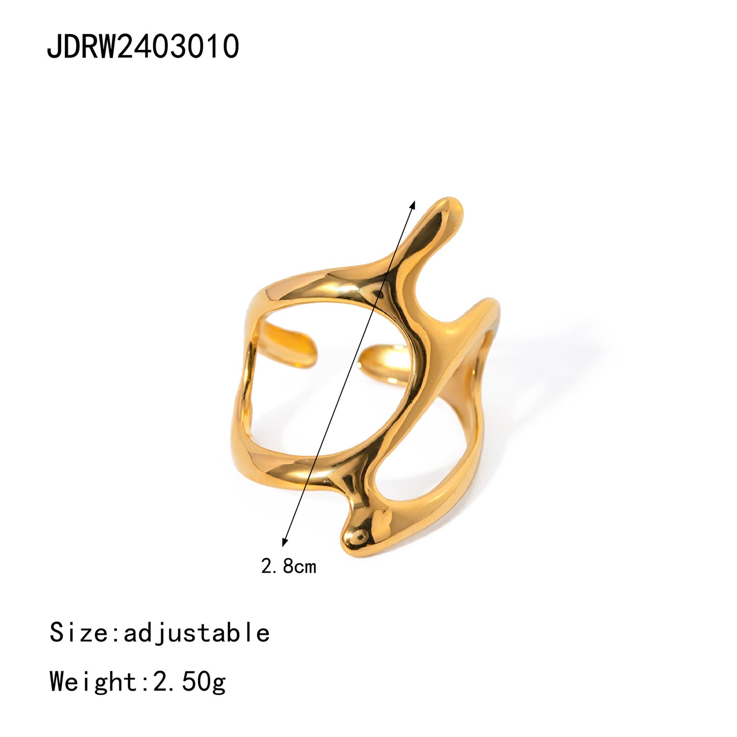 Gold Plated Geometric Stainless Steel Ring