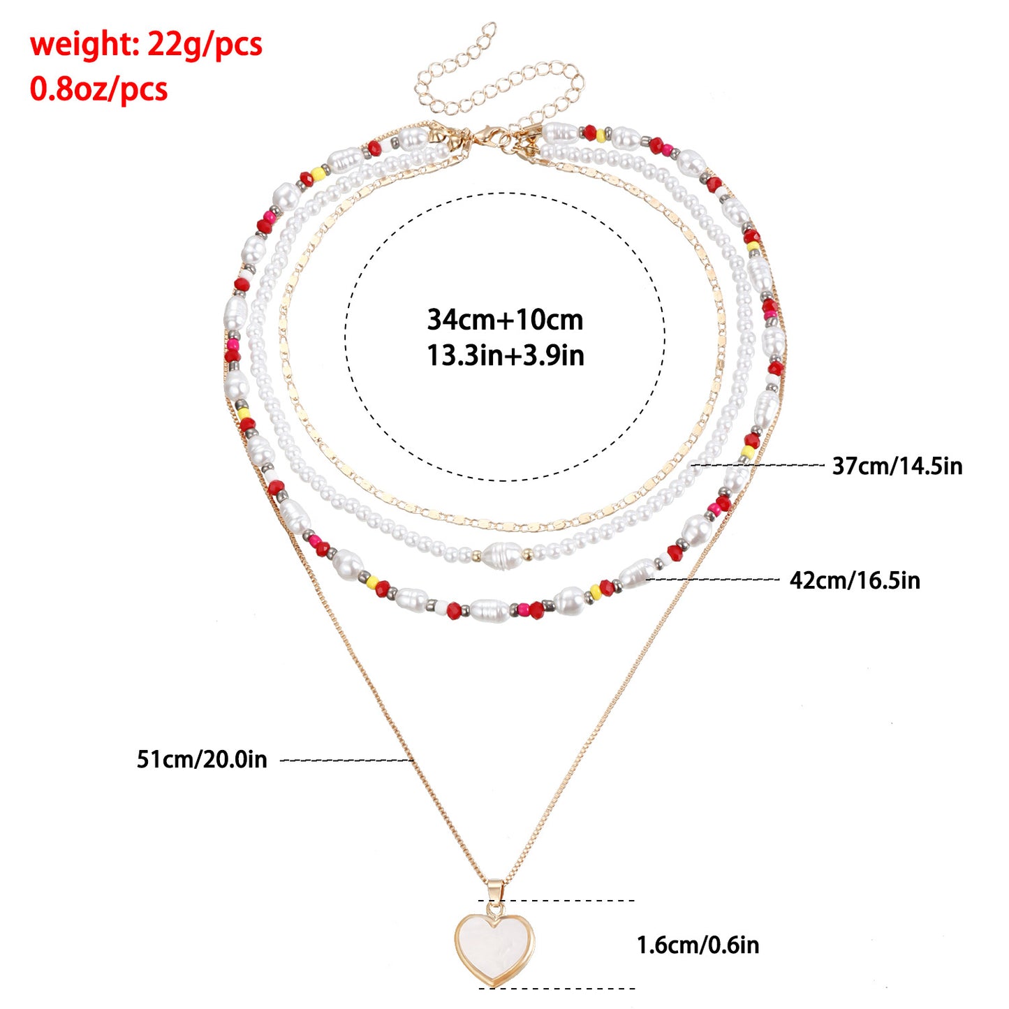 Bohemian Multi-Layer Beaded Necklace for Women with Geometric Pendant, Electroplated Metal Choker