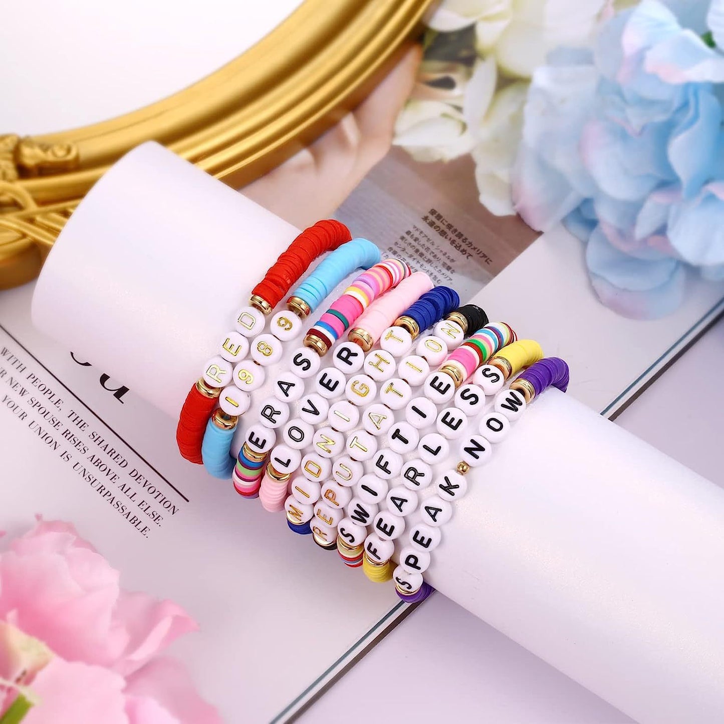 Bohemian Vintage Letter Number Beaded Bracelet Unisex Handmade Layered