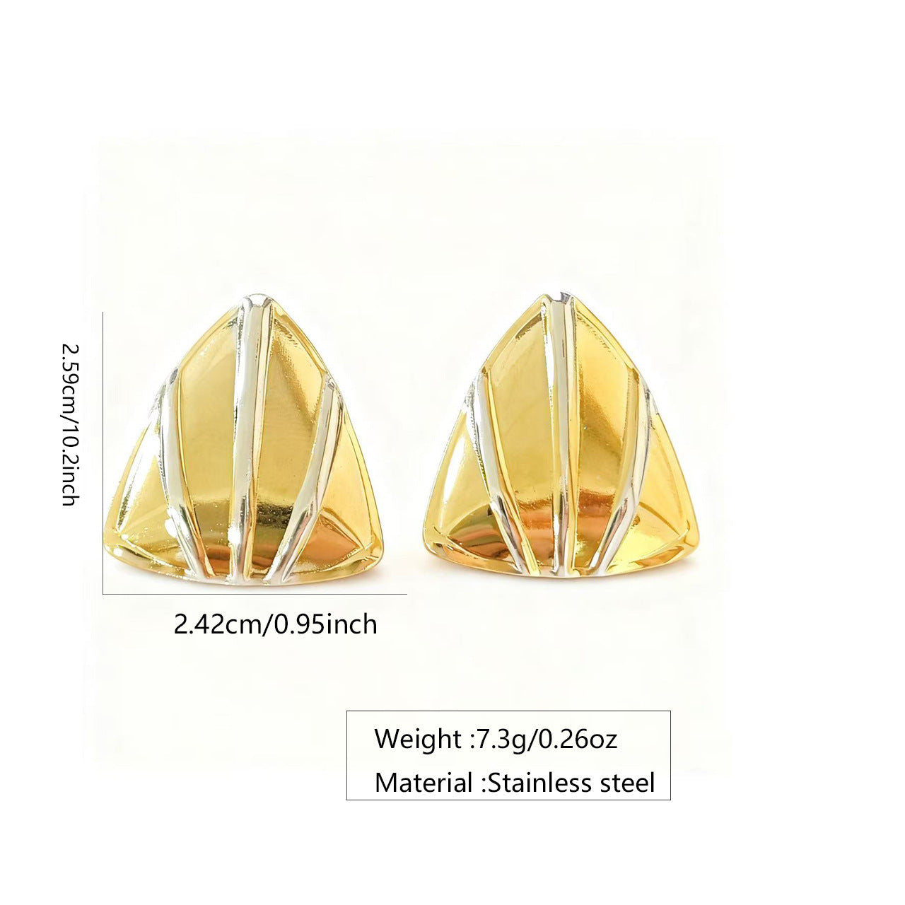 Elegant Casual Triangle Geometric Plated Stainless Steel Earrings for Women