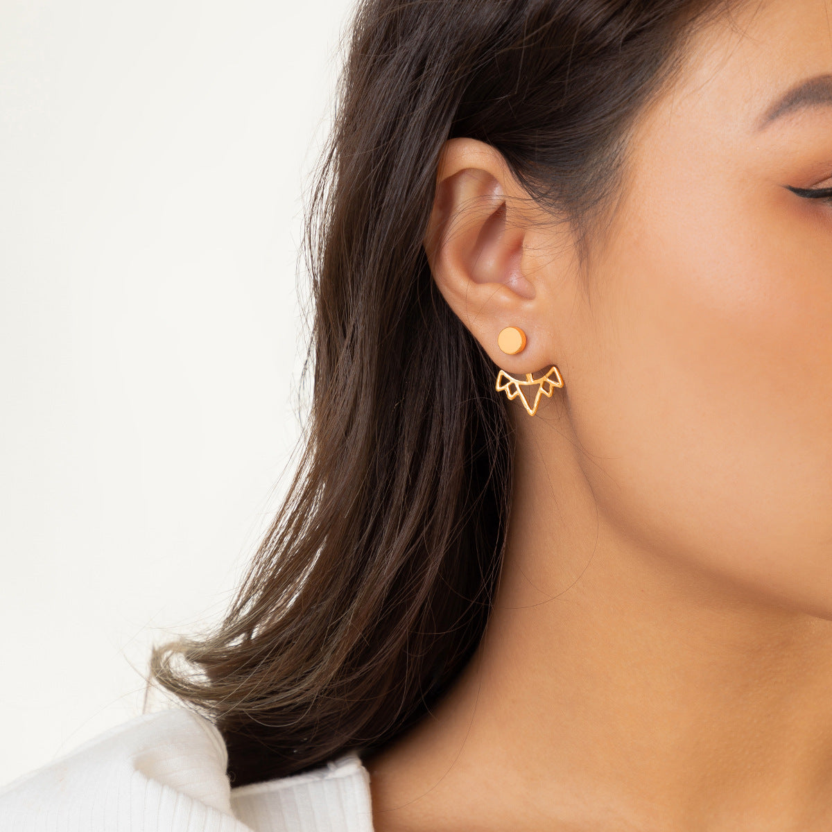 Minimalist Hip-hop Geometric Alloy Plated Earrings for Women