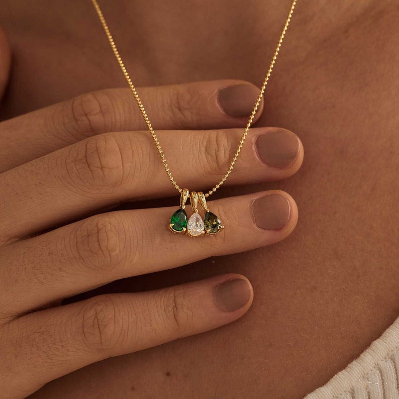 Collana a catena con ciondolo geometrico a goccia in acciaio al titanio placcato oro 18 carati, con barra a charm, unisex