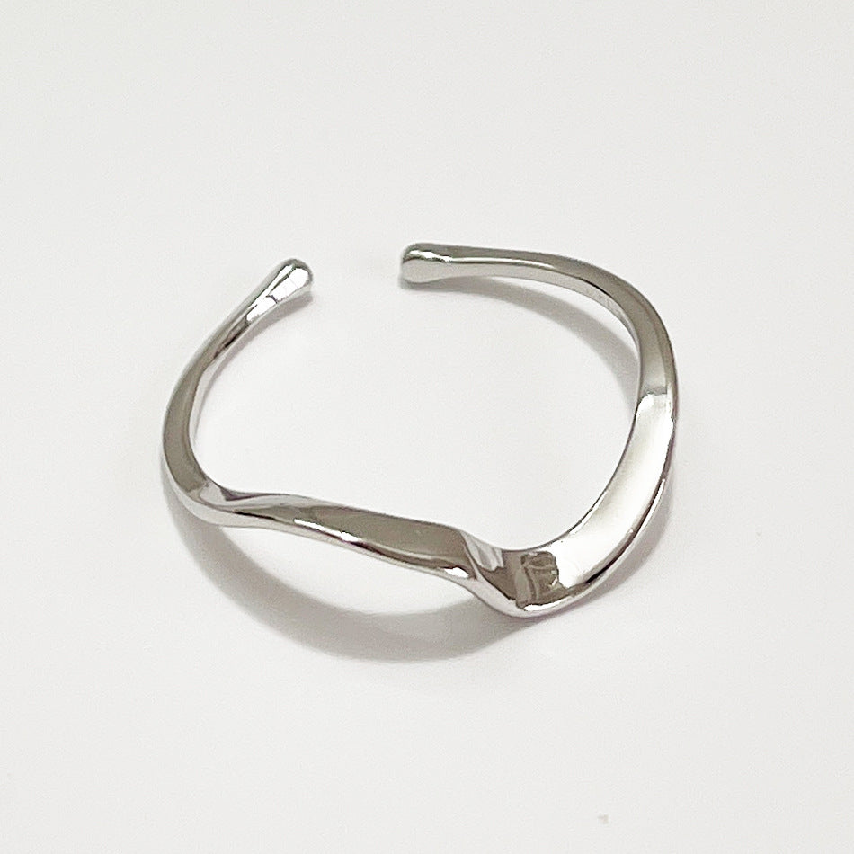 Minimalist 925 Sterling Silver Geometric Ring for Women
