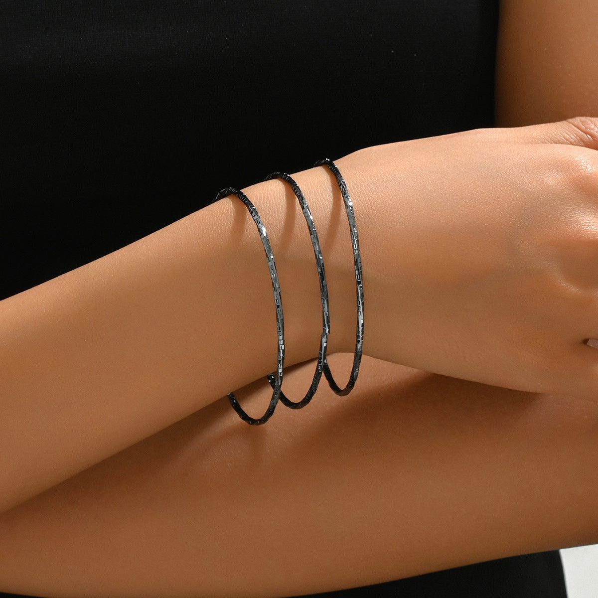 Pulsera de Brazalete Redondo Geométrico Multicapa de Aleación Chapada en Oro de 18K Estilo OL de Moda para Mujer