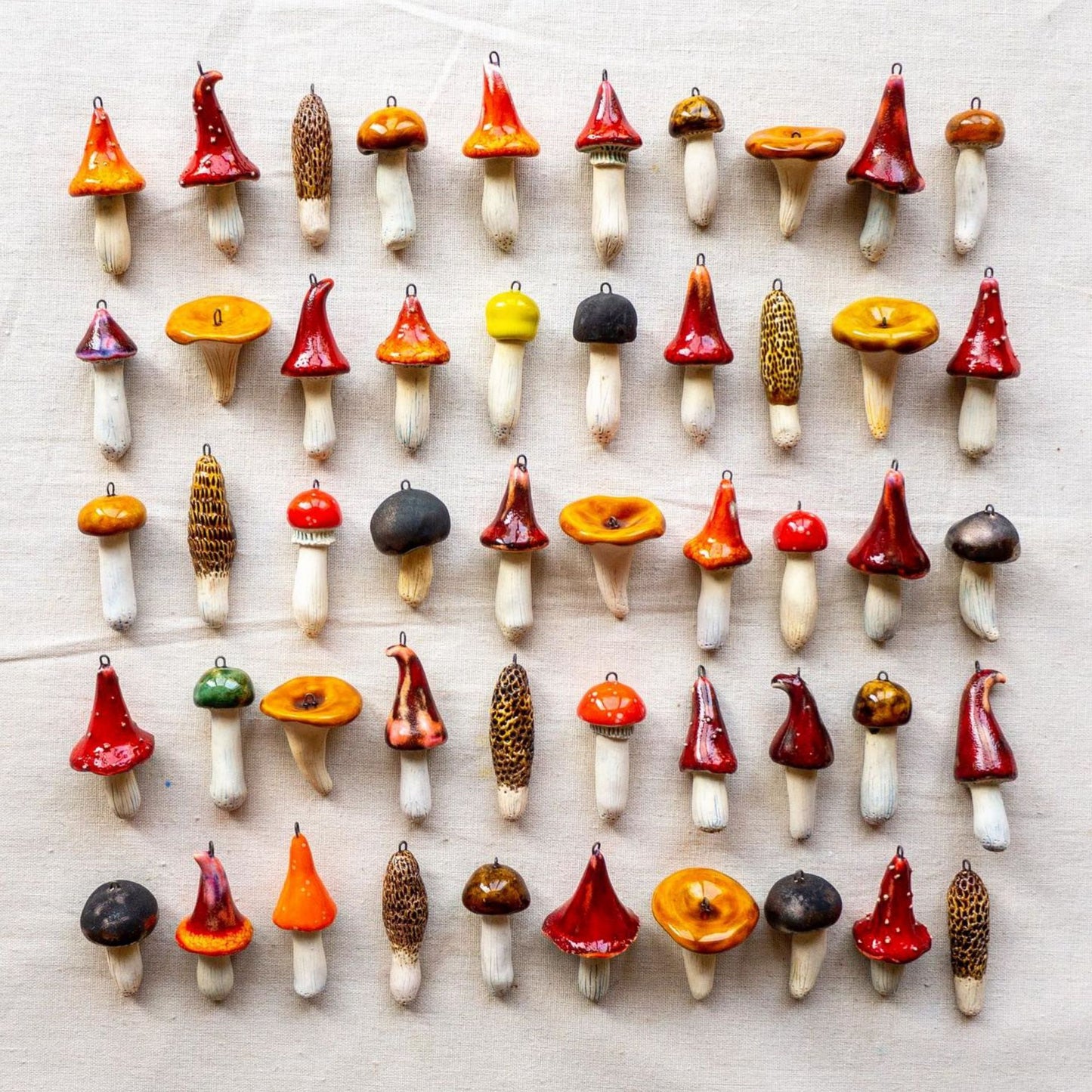 Colorful Mushroom Geometric Stainless Steel Plated DIY Charm Bar Pendant
