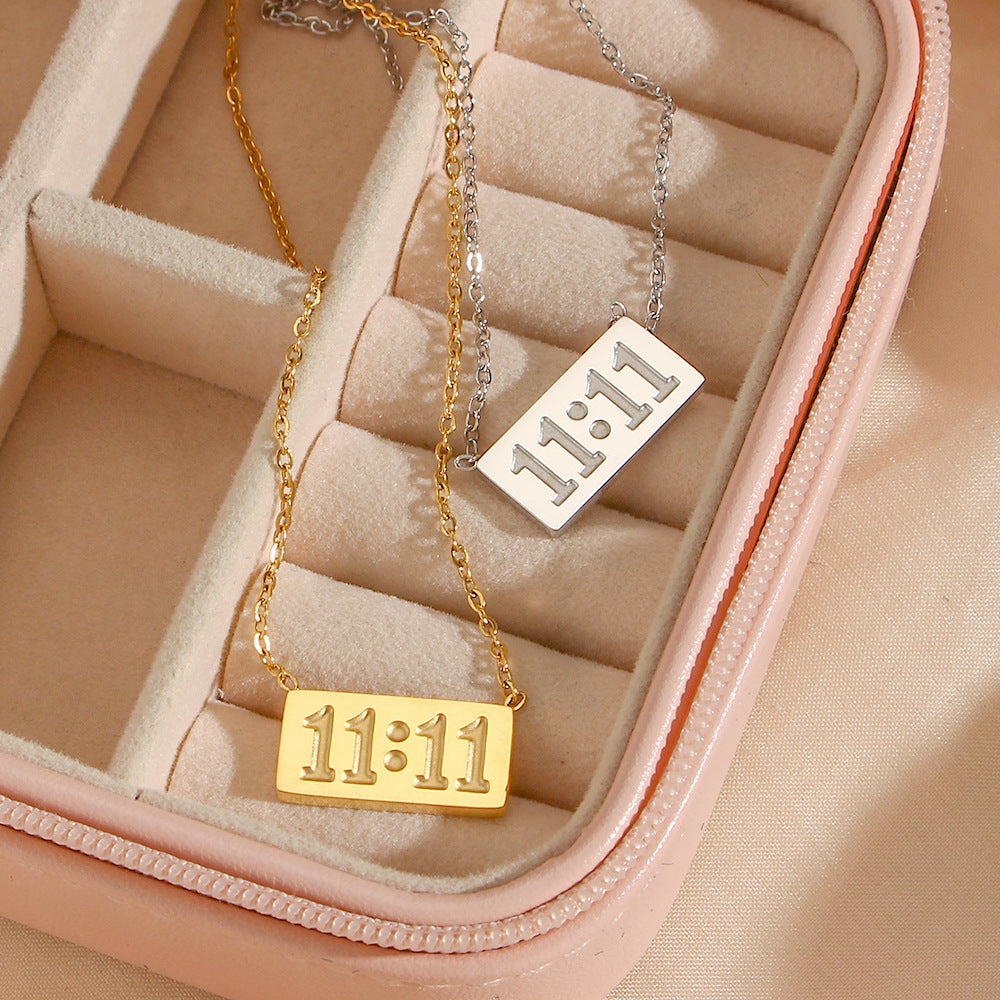Minimalist Stainless Steel 18K Gold Plated Letter and Number Pendant Necklace for Women