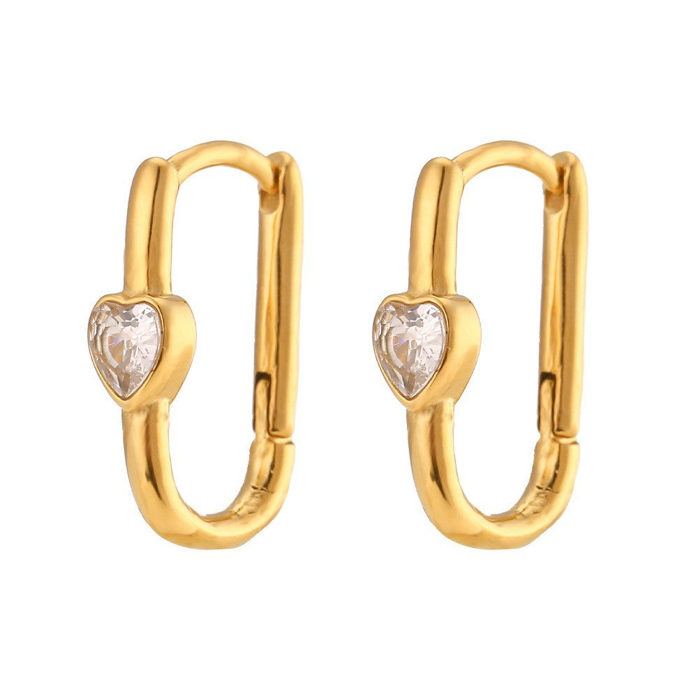 Minimalist Luxe Bamboo-Textured Stainless Steel Hoop Earrings with 18K Gold Plating for Women