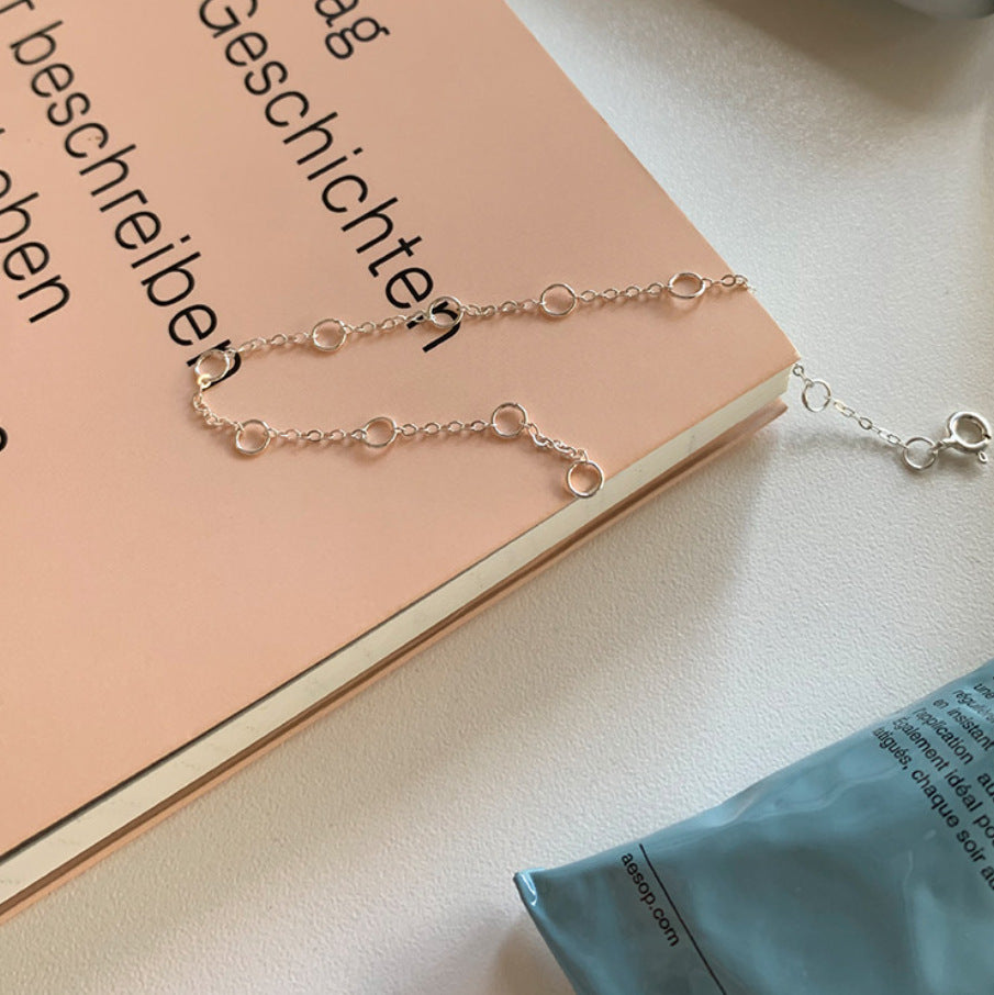 Bracciale da donna in argento sterling S925 con nodo minimalista e finitura placcata