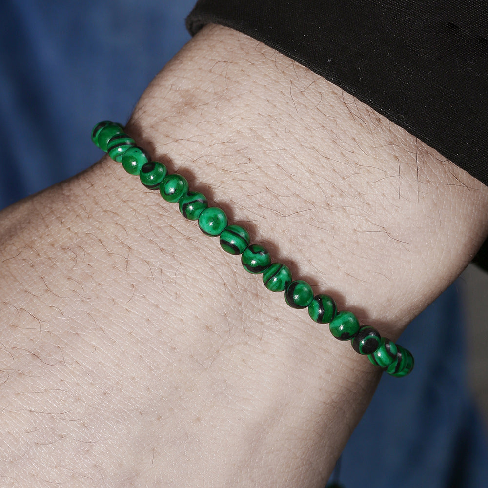 Handmade Geometric Round Tiger Eye Volcanic Stone Hematite Braided Bracelet for Men and Women