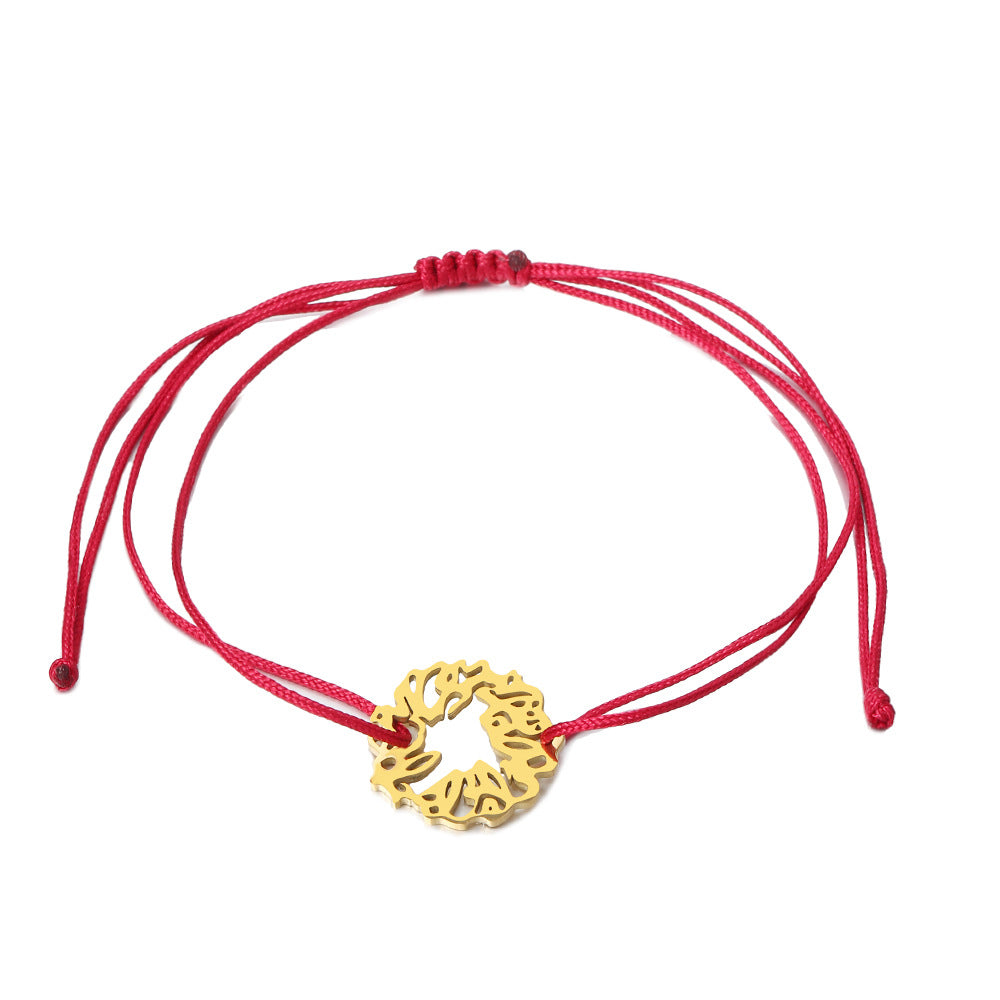 Bracciale da donna regolabile intrecciato in titanio e acciaio, geometrico, minimalista e naturale