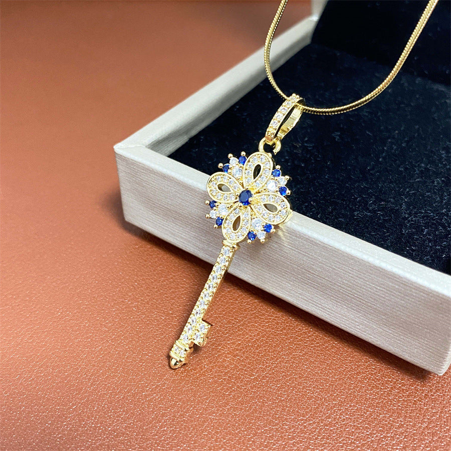 Collana con Pendente Lusso a Quadrifoglio in Acciaio al Titanio con Finitura Placcata su Catena Piatta Snake per Donna e Uomo