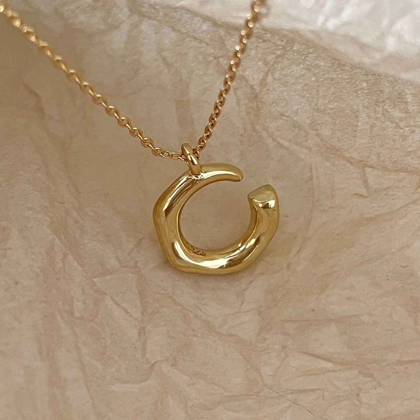 Collana geometrica a cuore placcata in argento sterling 925 da donna con catena a sfere