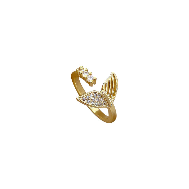 Cartoon Style Crown-Shaped Brass Ring with Gold Plating for Women, Adjustable Open Band Wedding Band