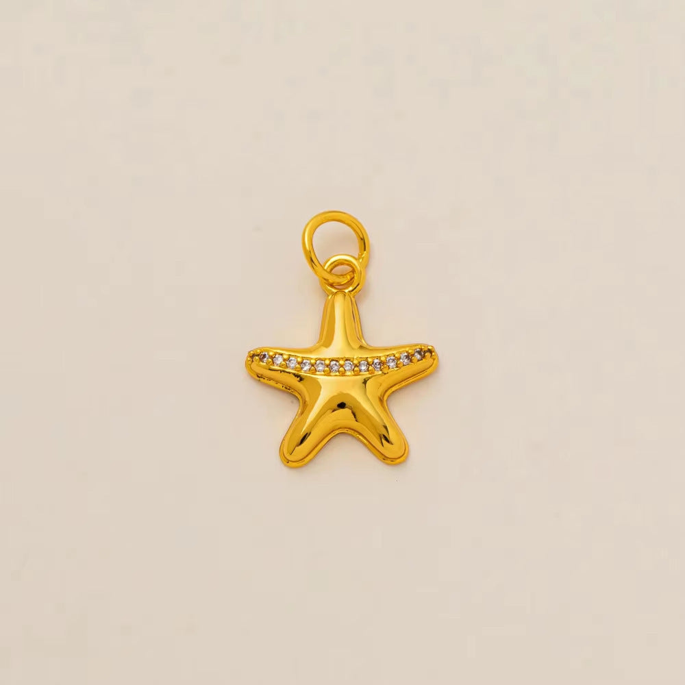 Minimalist Luxury 18K Gold Plated Brass Animal Pendant Charm Bar Corn Chain Necklace Unisex Jewelry Accessories