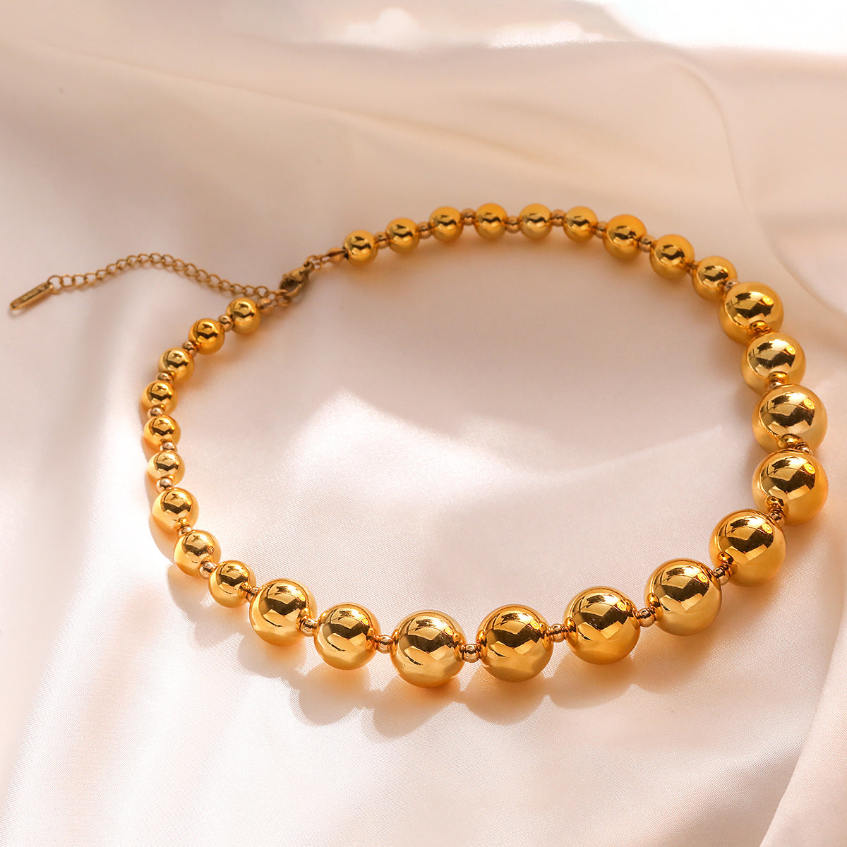 Minimalist Geometric UV Bead Gold Plated Pendant Necklace for Women