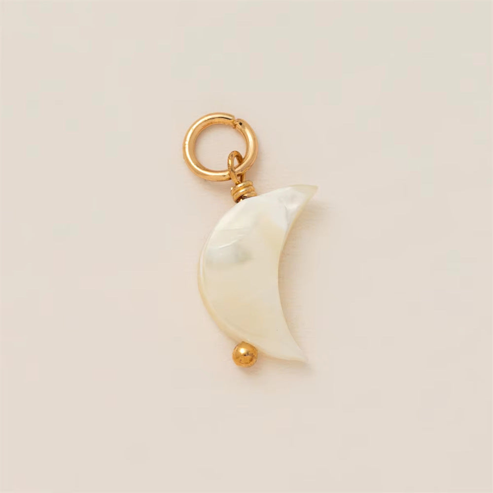 Vintage 18K Gold Plated Stainless Steel Star Pendant Charm Bar for Women