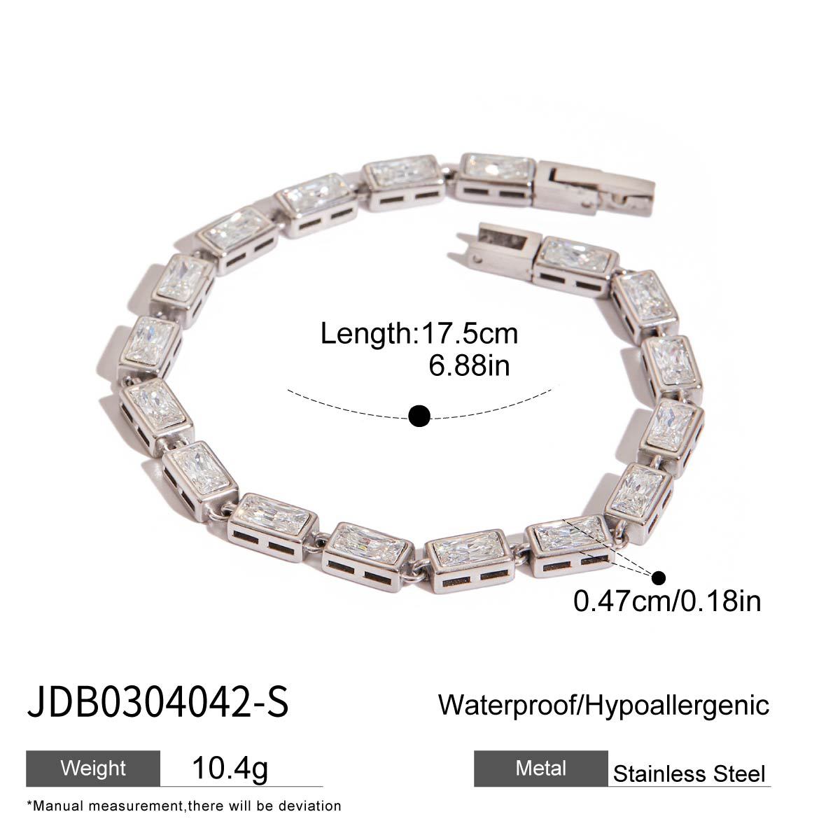 Pulsera Minimalista Geométrica de Acero Inoxidable con Incrustaciones de Rhinestones para Mujer, Bañada en Oro de 18K, Joyería de Lujo de Acero de Titanio