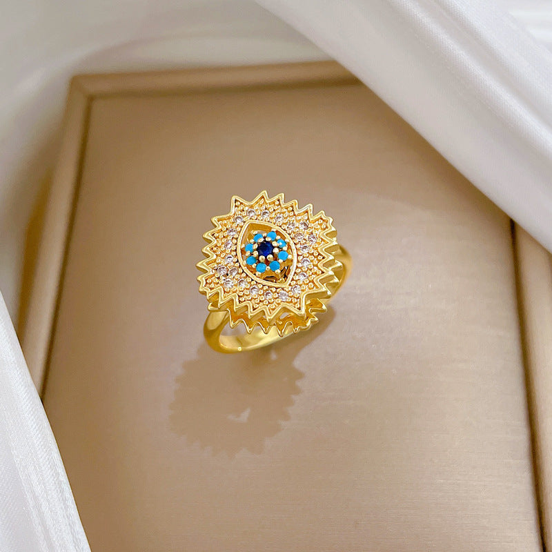 Sweet Cartoon Gold Plated Crown Shape Adjustable Ring for Women and Couples