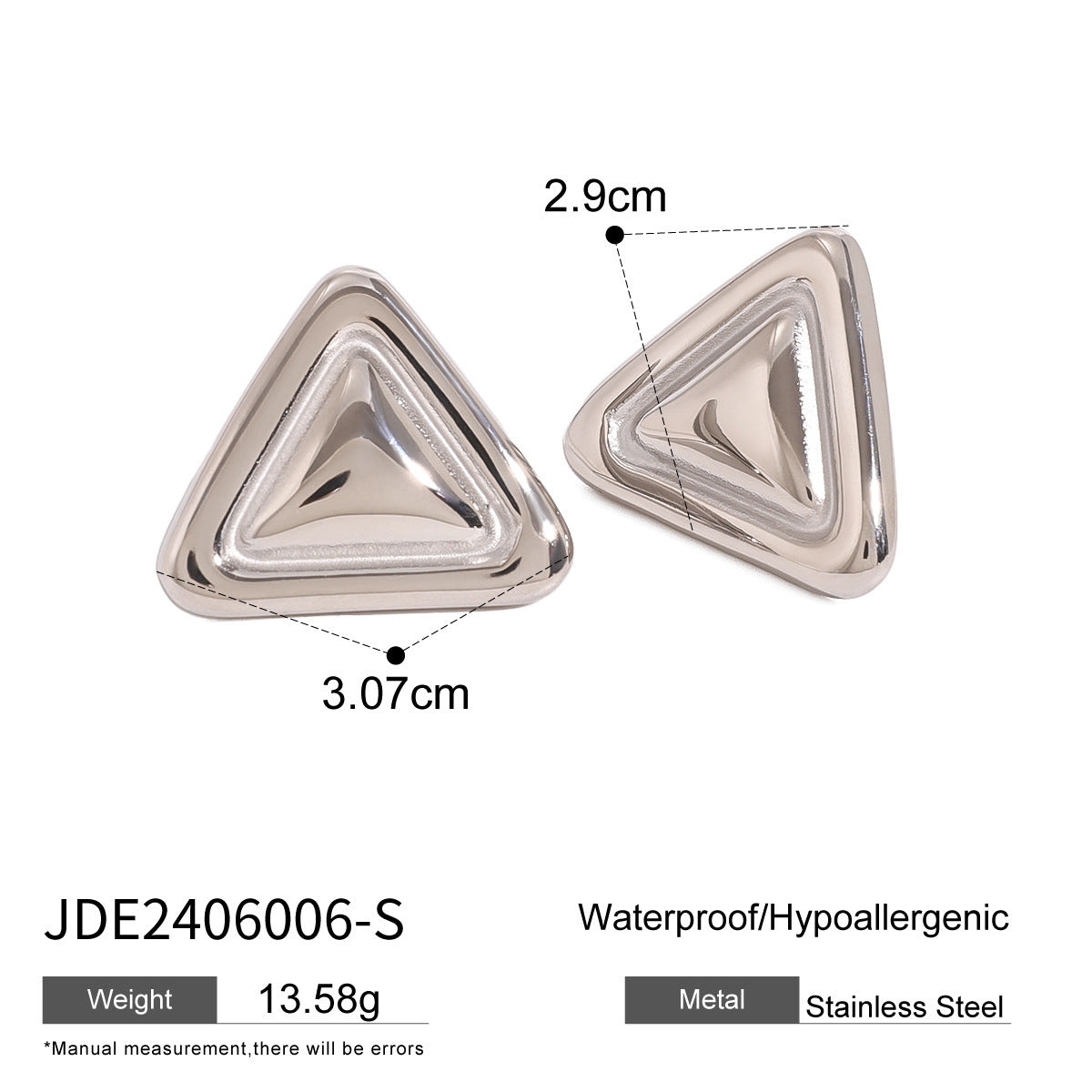 Gold Plated Stainless Steel Triangle Geometric Pendant Necklace for Women