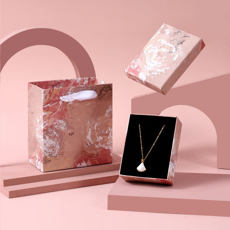 Caja de embalaje de joyería con diseño floral marrón estilo pintura al óleo para pendientes, pulseras, anillos, collares, caja de regalo