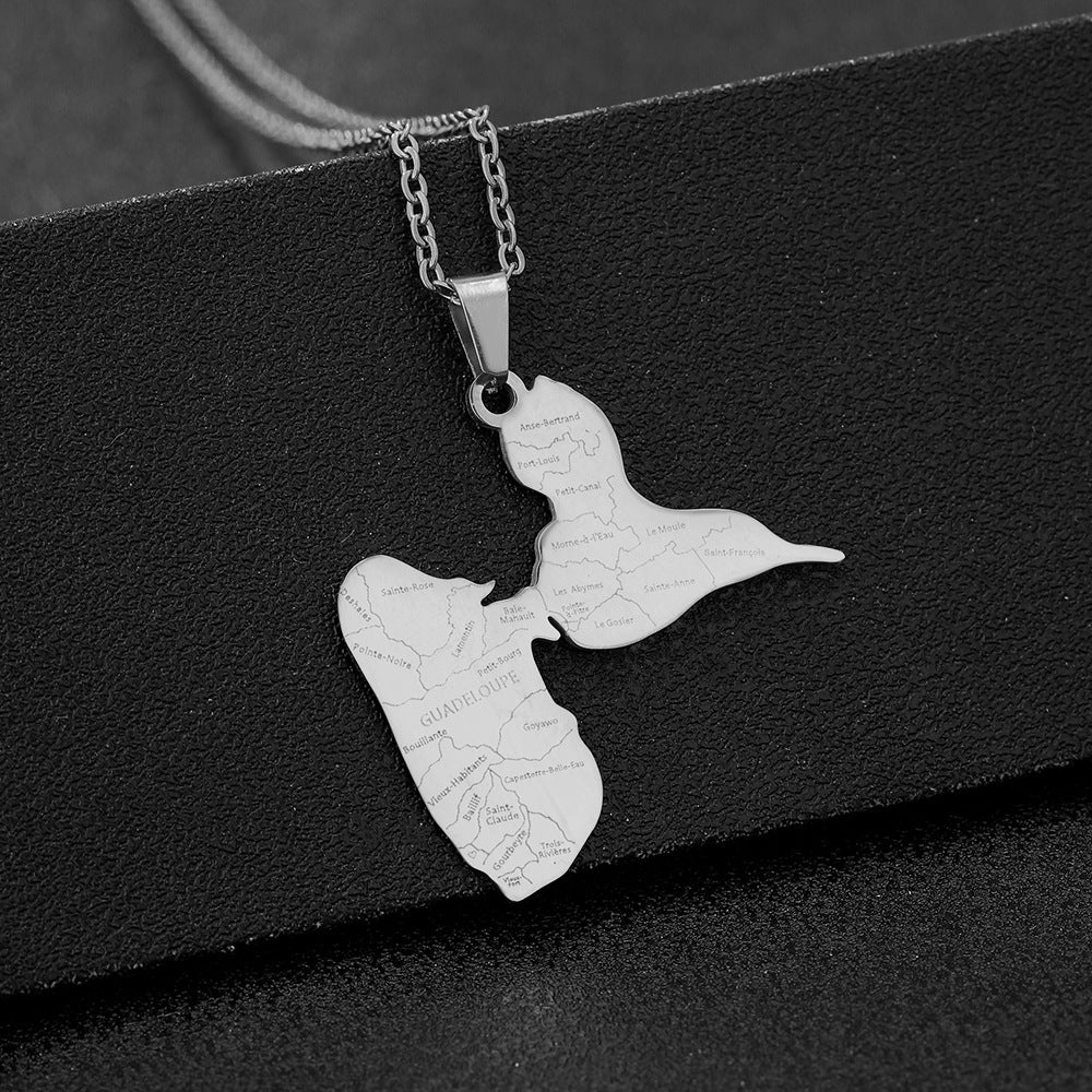 Collar informal de acero inoxidable con colgante geométrico y acabado chapado al vacío para uso diario unisex