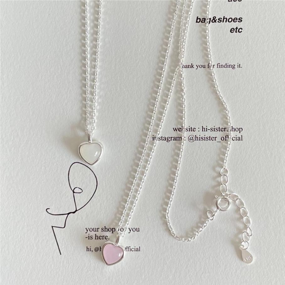 Collana con ciondolo a cuore geometrico minimalista in argento sterling 925 con catenina a chicco di grandine