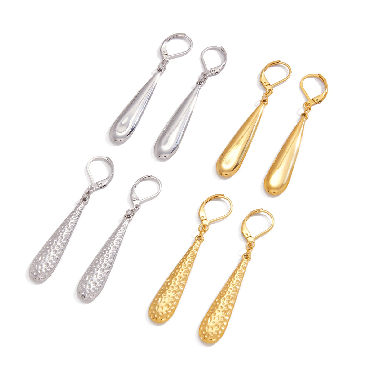 Elegantes Pendientes de Acero Inoxidable con Forma de Gota de Agua y Acabado Chapado para Mujer, Joyería Geométrica de Moda para el Día a Día
