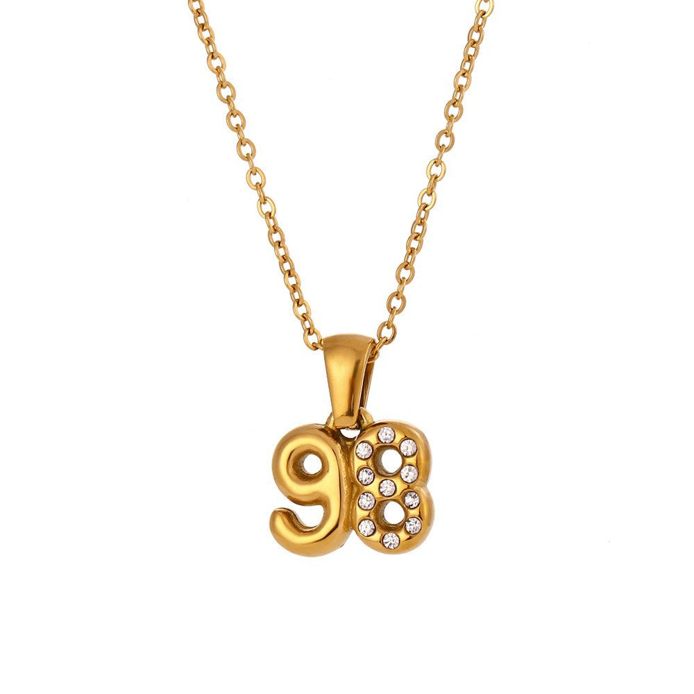 Collana Pendente Geometrica Minimalista da Donna in Acciaio Inox con Placcatura in Oro 18K e Finitura Smaltata