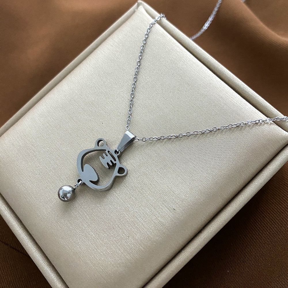 Minimalist Animal-Shaped Titanium Steel Plated Clavicle Necklace for Women