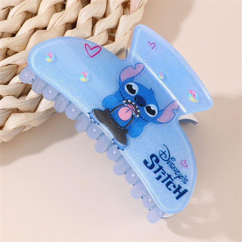 Cute Elegant Bow-Shaped Hair Claw for Kids Acrylic Hair Clip with Ruffled and Netted Details Princess Style Hair Accessory