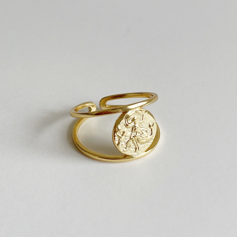 Minimalist 925 Sterling Silver Gold Plated Geometric Mermaid Ring